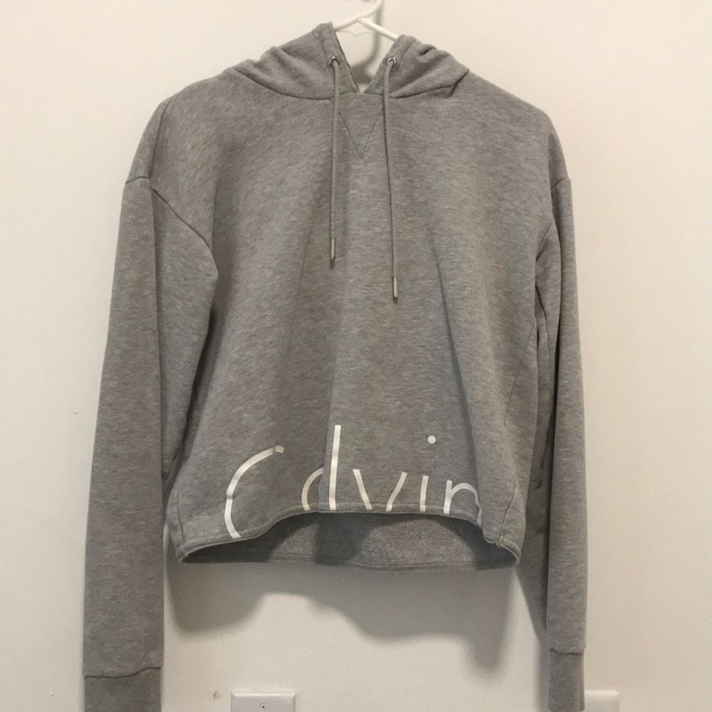 Calvin Klein X UO Cropped Grey Hoodie
